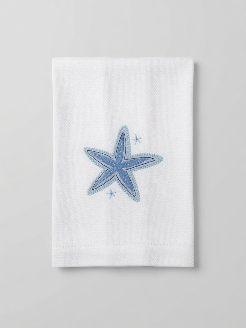Bravo Cay Embroidered Tea Towel - Starfish