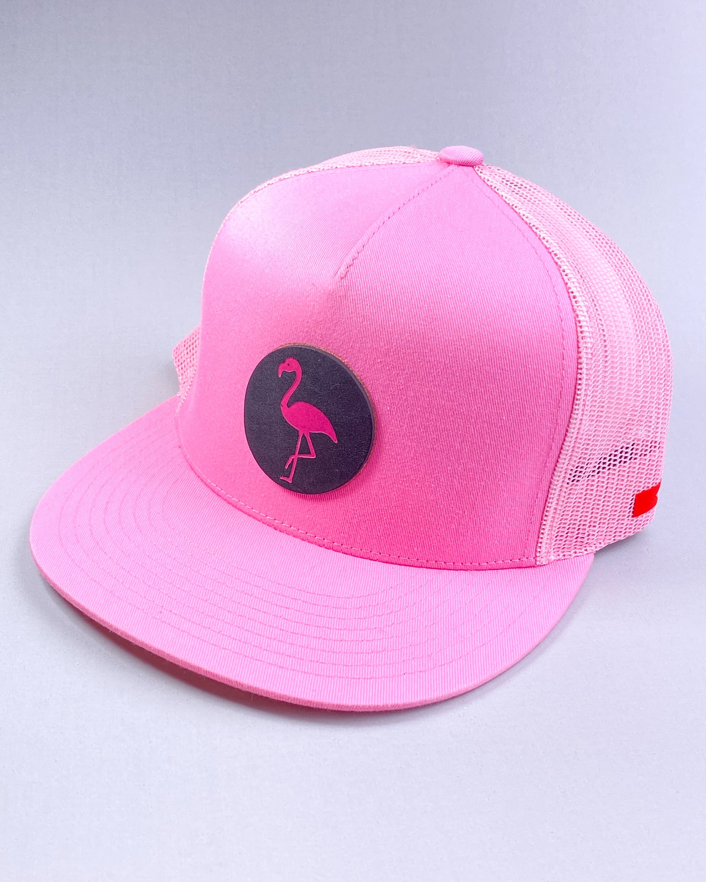 Bravo Cay hat in hot pink with flamingo design leather patch
