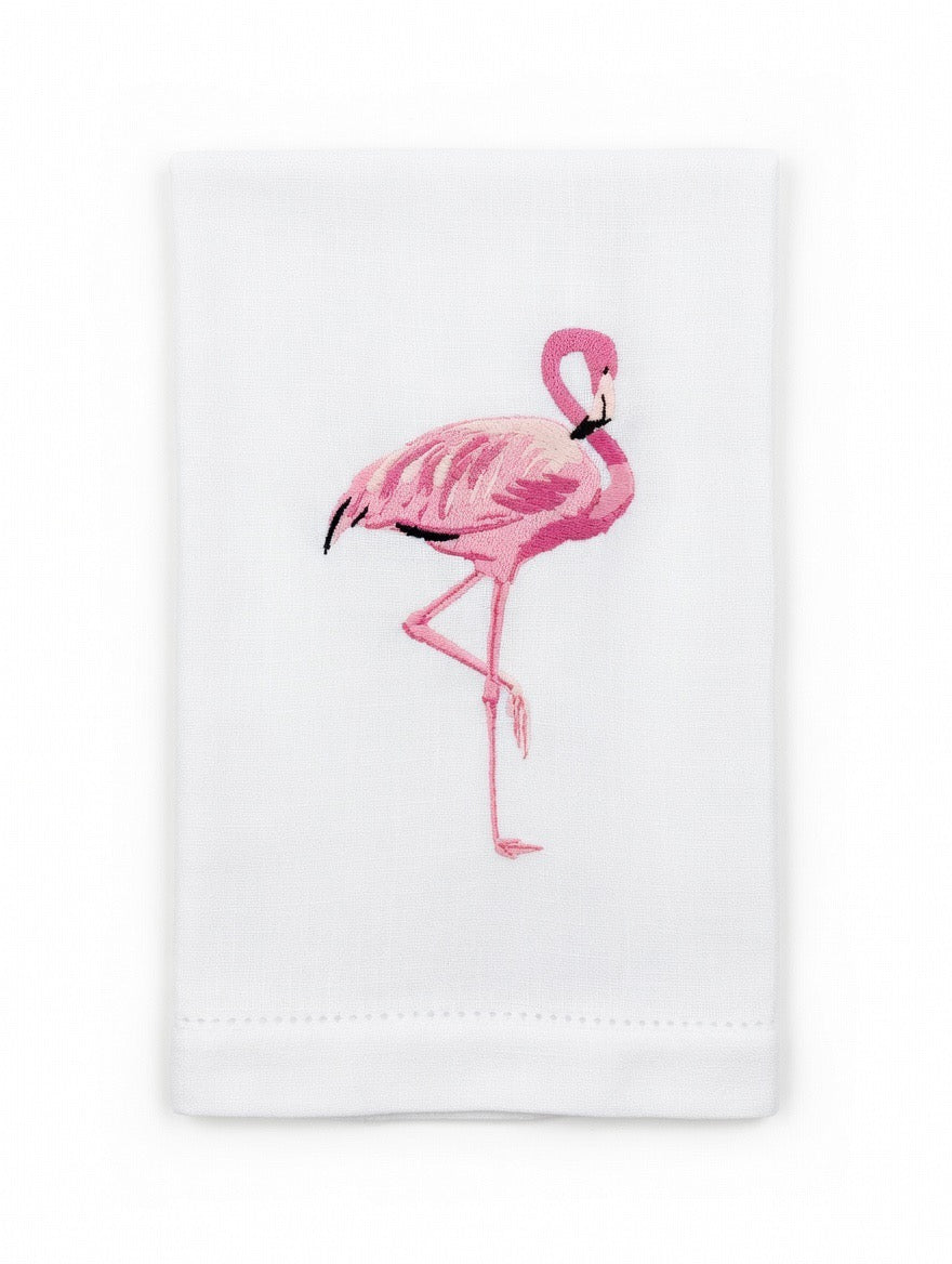 Bravo Cay flamingo II tea towel