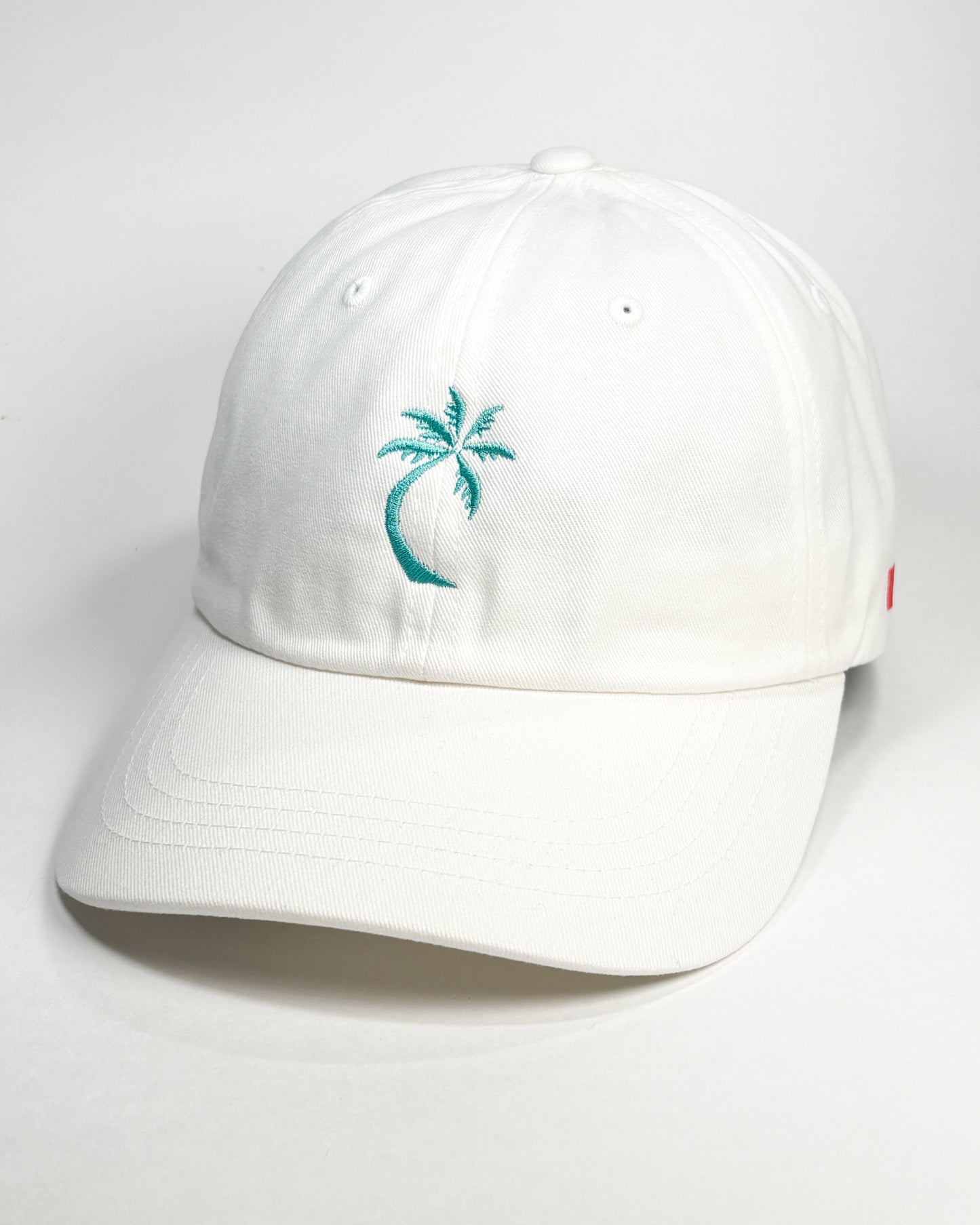 bravo cay single palm dad hat in white