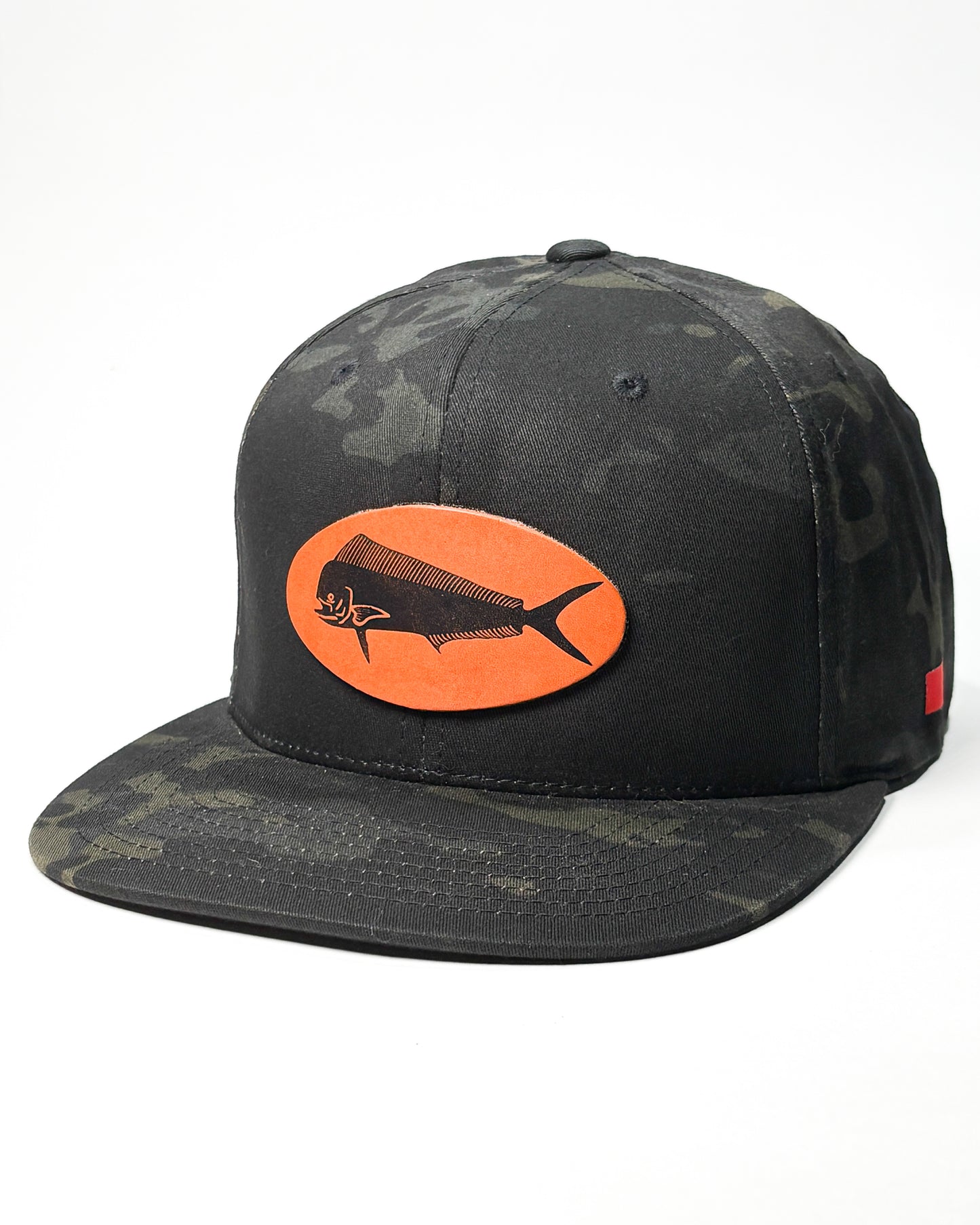 Bravo Cay mahi design leather patch hat