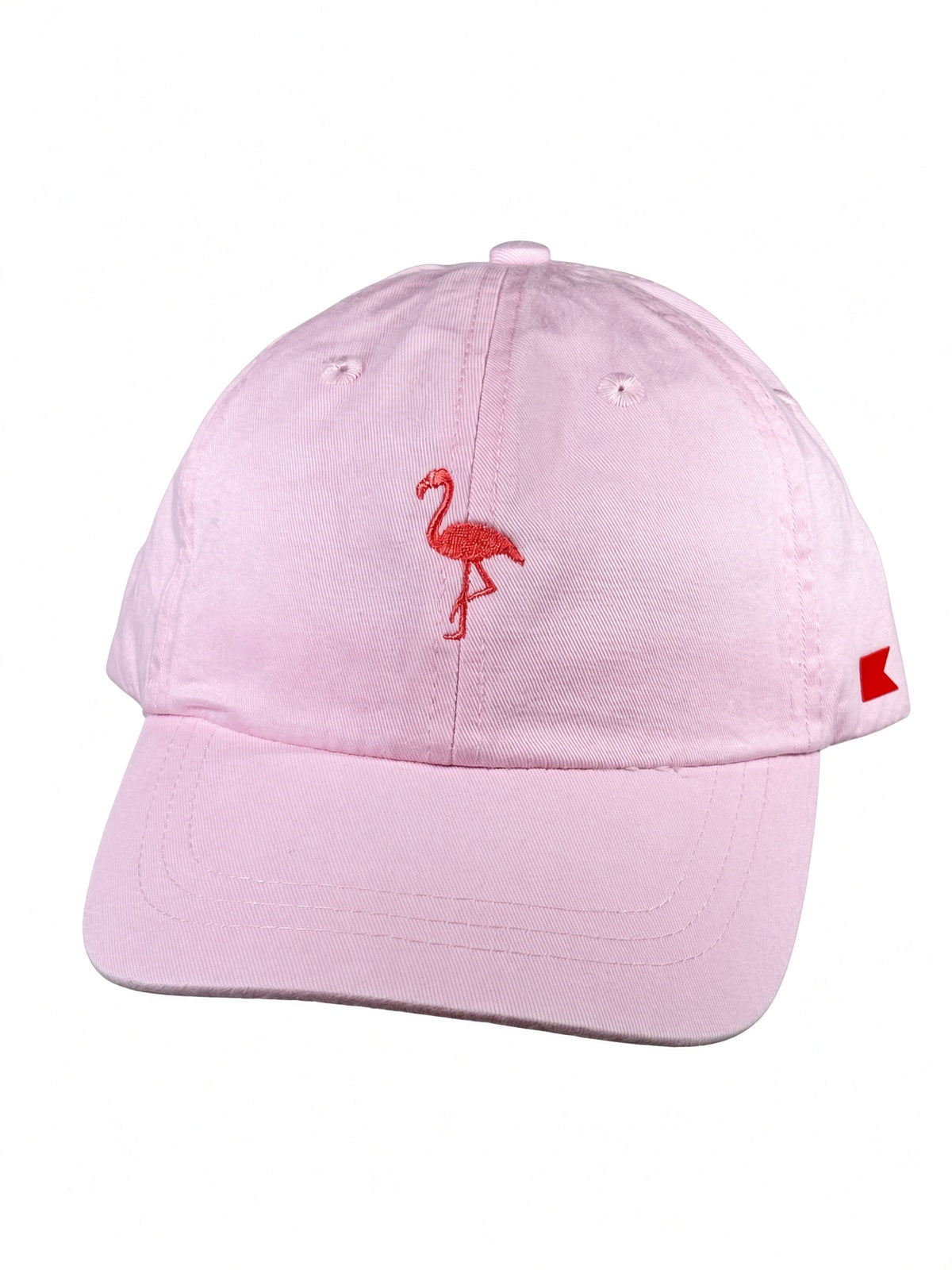Bravo Cay Kids Collection youth hat in pink with embroidered flamingo design in coral