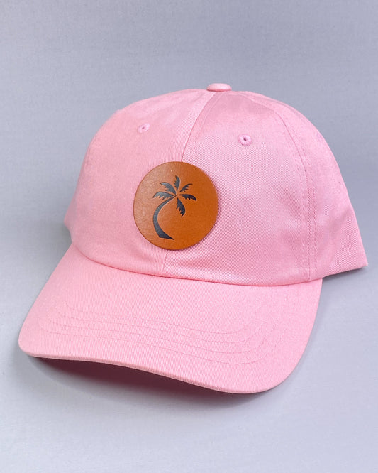 Bravo Premium hat in pink with single palm design leather patch