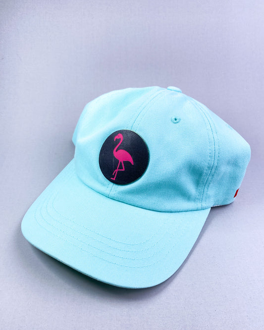 Bravo Cay hat in teal with flamingo design leather patch