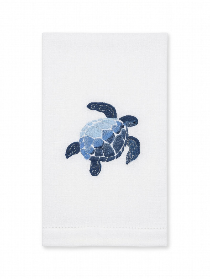 Bravo Cay sea turtle II tea towel