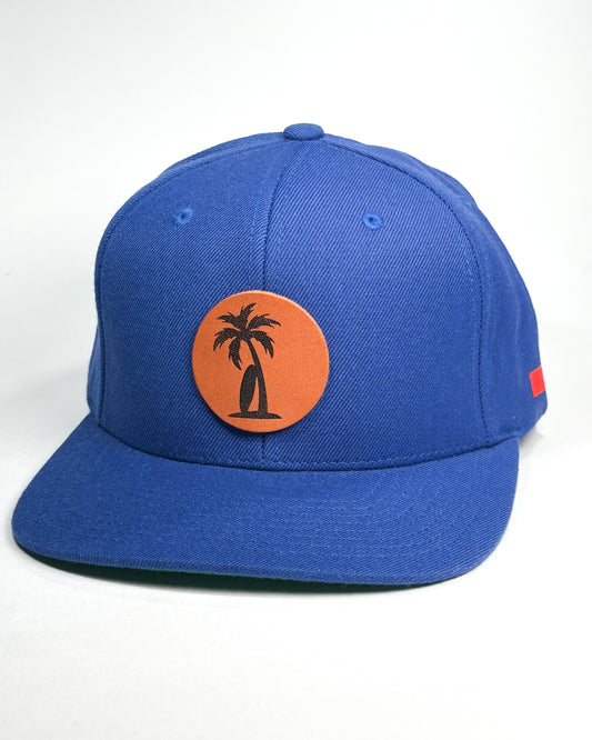 Bravo Cay surf palm design in royal blue