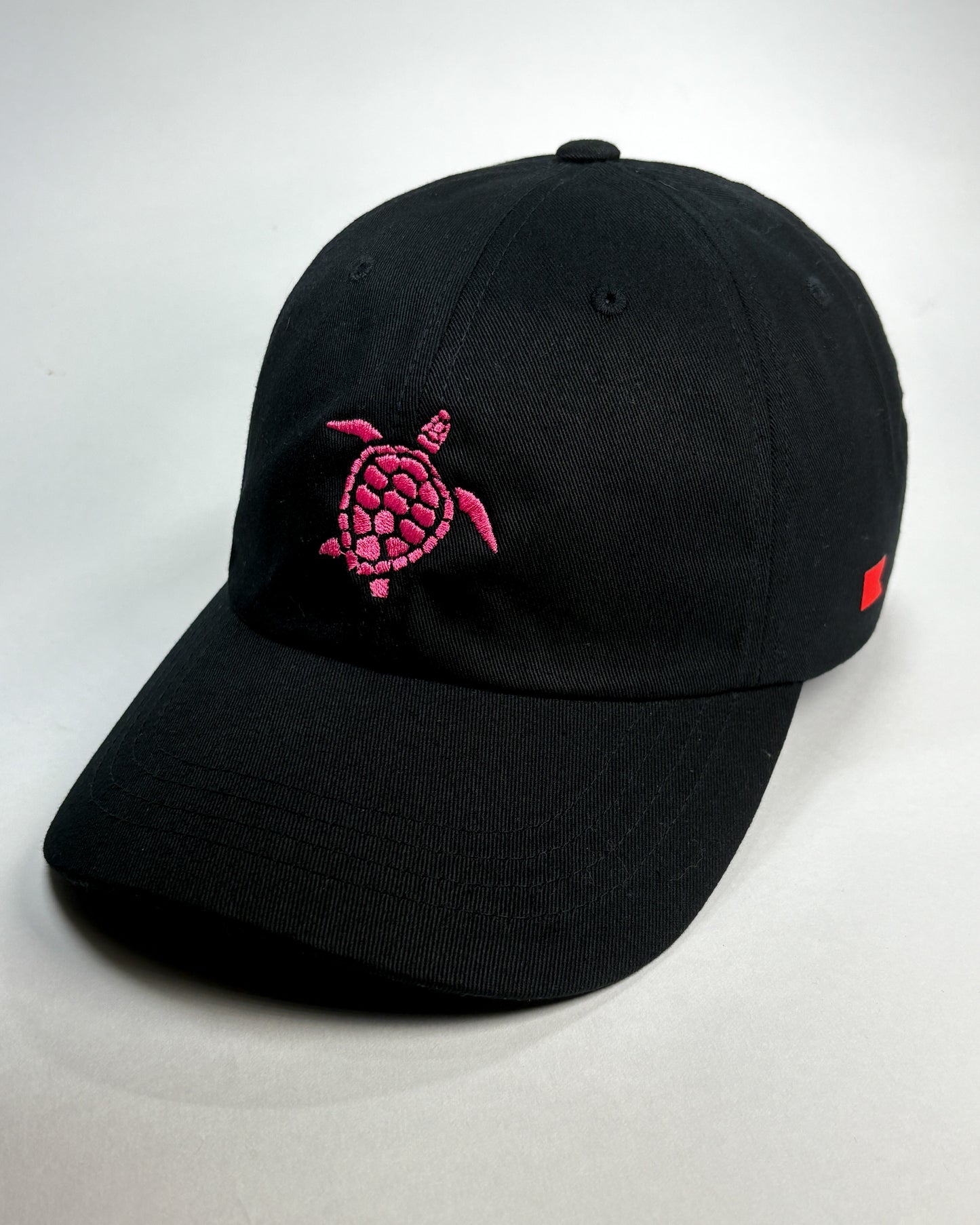 Bravo Cay hat in black with embroidered sea turtle design