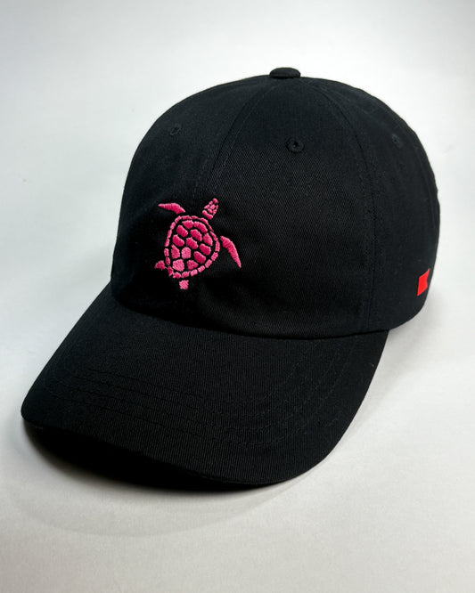 Bravo Cay hat in black with embroidered sea turtle design