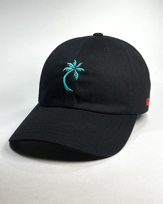 Bravo Cay hat in black with embroidered single palm design