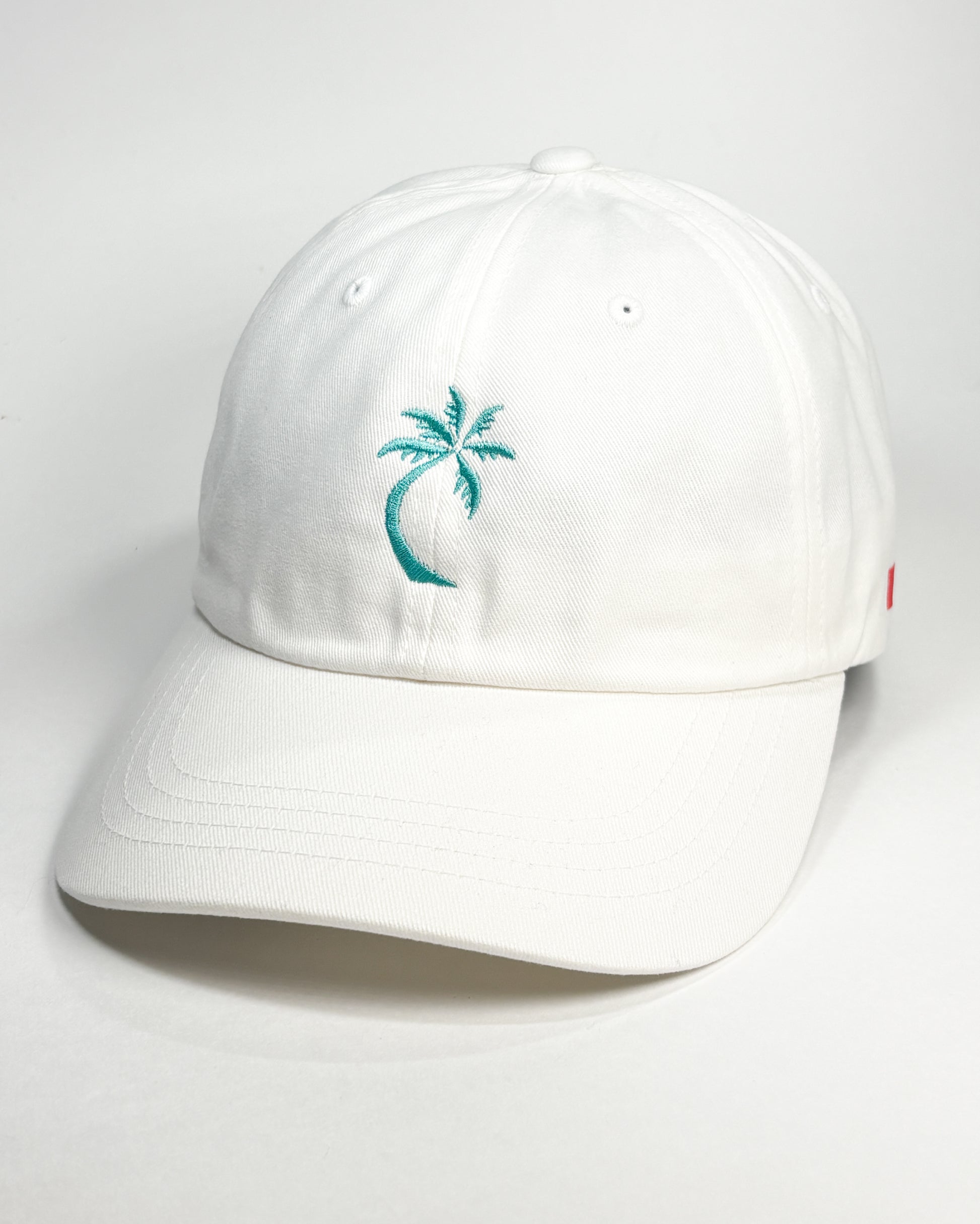 bravo cay single palm dad hat in white 