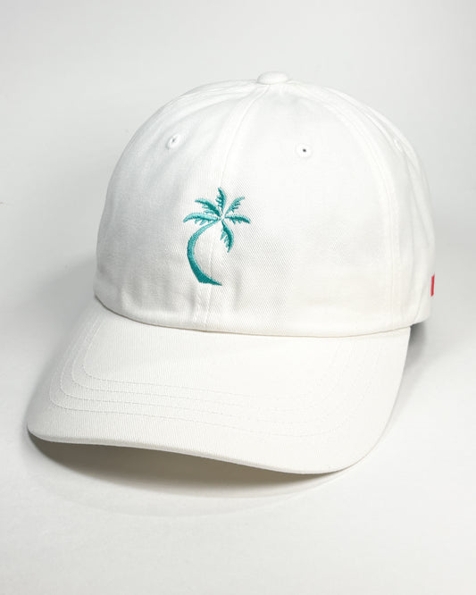 bravo cay single palm dad hat in white 